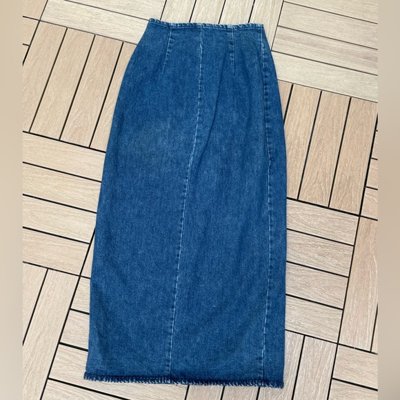 Ralph Lauren Country vintage denim Jean wrap midi straight pencil skirt - Picture 2 of 11